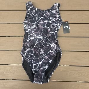 TYR Women's Durafast Titanium Synapse Maxfit One piece Swimsuit Sz 34 NEW